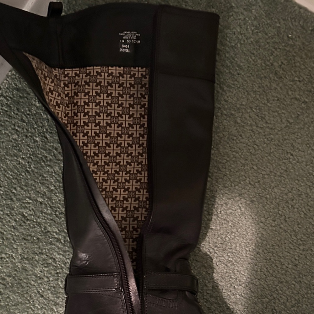 Tory Burch Daniella Leather High Black Riding Boots. 3.75” Heel. Size 10.5 - Picture 15 of 16